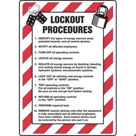 Accuform LOCKOUTTAGOUT SIGN LOCKOUT PROCEDURES MLKT507VS